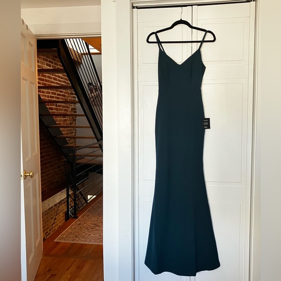 Moments Of Bliss Forest Green Backless Mermaid Maxi Dress XS - Picture 3 of 4